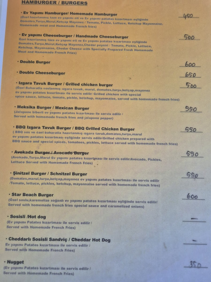 Menu Star Beach Club-7